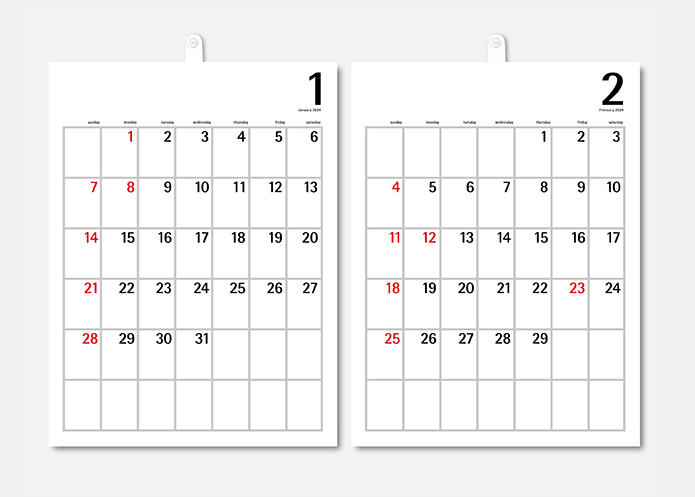 WHG-13壁掛けカレンダーのデザインイメージ