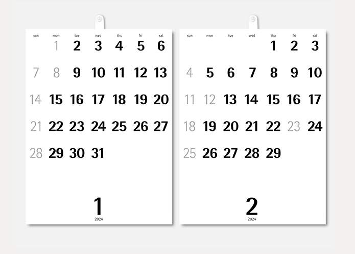 WHG-07壁掛けカレンダーのデザインイメージ