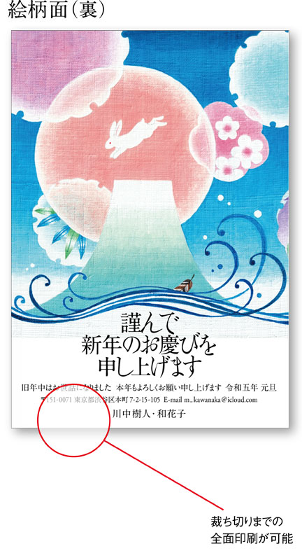 私製はがき 絵柄面(裏)
