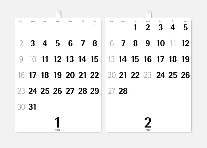 WHG-07壁掛けカレンダーのデザインイメージ