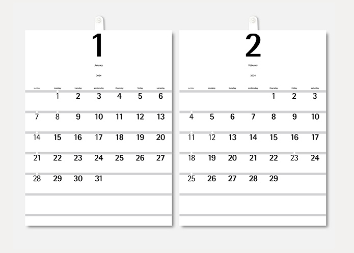 WHG-02壁掛けカレンダーのデザインイメージ