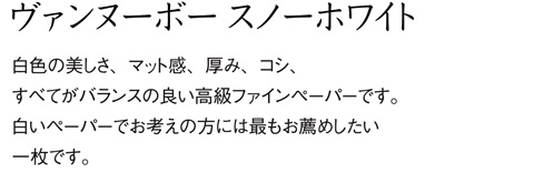 aru 名刺の紙サンプル ヴァンヌーボー スノーホワイト