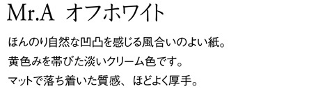 aru 名刺の紙サンプル Mr.A ナチュラル